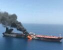 حرس الثورة: انفجار ناقلة رابعة فی مضیق هرمز إثر اتباعها مسارا غیر قانونی

