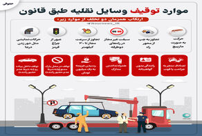 موارد توقیف وسایل نقلیه طبق قانون