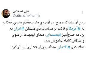 شمخاني: إن الحزم والإقتدار المنطقي جعل لغة الضغط غير فعالة
