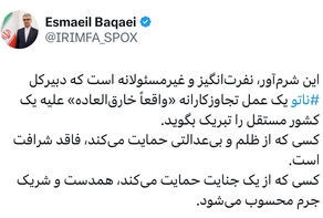 واکنش سخنگوی وزارت خارجه درباره پیام تبریک دبیرکل ناتو به ترامپ