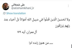 آخرین پست نمادین صفحه شهید دریاسالار علی شمخانی دبیر شورای دفاع