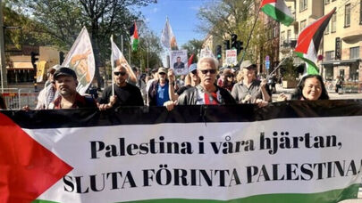 Шведский народ протестует против преступлений Америки и сионистского режима