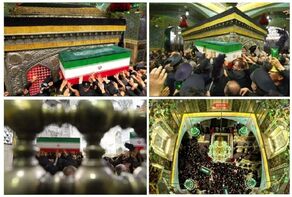 Martyred Leader laid to rest at Imam Reza shrine in Mashhad