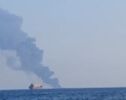 Iranian Army: Offending tanker catches fire after striking mines east of Hormuz