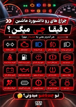 نوراینفو/چراغ‌های هشدار داشبورد ماشین چه معنایی دارند؟ راهنمای کامل برای رانندگان
